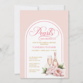 Chic Blush and Gold Pearls Bridal Shower Invite Kaart (Voorkant)