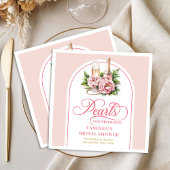 Chic Blush and Gold Pearls Bridal Shower Napkins Servet