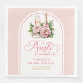 Chic Blush and Gold Pearls Bridal Shower Napkins Servet (Voorkant)