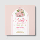 Chic blush and gold petals prosecco guest album gastenboek (Voorkant)
