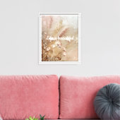 Chic Blush Beige Boho Bloemen Canvas Afdruk (Insitu (Woonkamer))