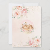 Chic Blush Bloemen Baby Herten Meisje Baby shower Kaart (Achterkant)