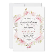 Chic Blush Bloemen Geometrische Dusty Blue Wedding