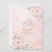 Chic Blush Bloemen Pampas Tea Party Baby shower Kaart (Achterkant)