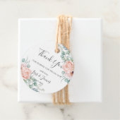 Chic Blush Bloemen Rozen Groen Bruiloft Dank u Bedankjes Labels (In situ)
