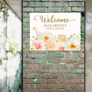 Chic Blush Bloemen Vrijgezellenfeest Welkom Poster