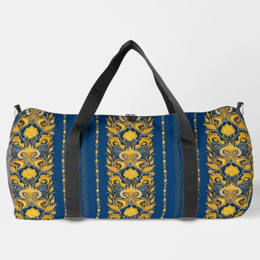 Chic Blush Blue & Yellow Custom Duffle Bag Plunjezak (Achterkant)