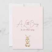 Chic Blush Boho Floral Bunny Baby shower Kaart (Achterkant)