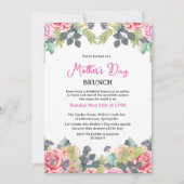 Chic Blush Botanische Bloemen Moederdag Brunch Kaart (Voorkant)