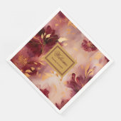 Chic Blush Bourgogne Goud Bloemen Doek Servetten (Hoek)