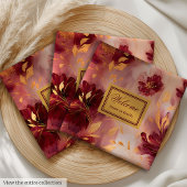 Chic Blush Bourgogne Goud Bloemen Doek Servetten