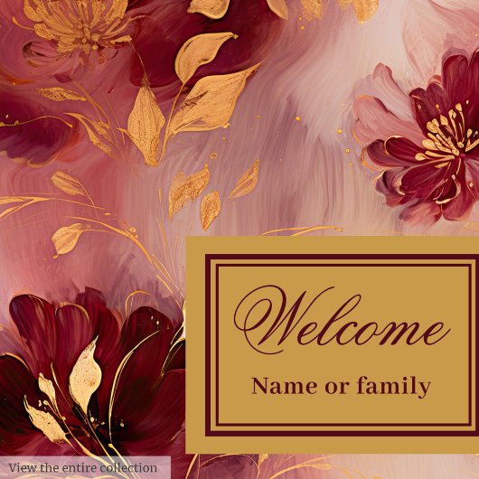 Chic Blush Bourgogne Goud Bloemen Doek Servetten