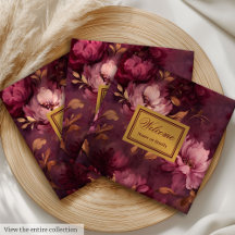 Chic Blush Bourgogne Goud Gepersonaliseerd Diner