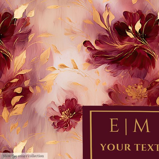 Chic Blush Bourgogne Gouden Waterverf Boho Custom Fleece Deken