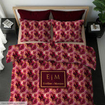 Chic Blush Bourgogne Gouden Waterverf Boho Floral