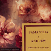 Chic Blush Bourgondië Goud Bloemen Trouwservetten Servet