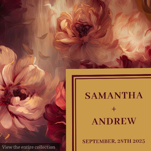 Chic Blush Bourgondië Goud Bloemen Trouwservetten Servet