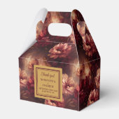 Chic Blush Bourgondië Gouden Waterverf Trouwen Dan Bedankdoosjes (Achterkant)