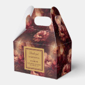 Chic Blush Bourgondië Gouden Waterverf Trouwen Dan Bedankdoosjes (Voorkant Zijde)