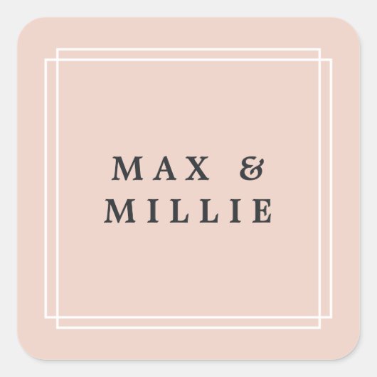 Chic Blush | Boutique Vierkante Sticker (Voorkant)