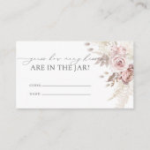 Chic Blush Dusty Roos Hoeveel Kisses Bruids Spel Informatiekaartje (Voorkant)