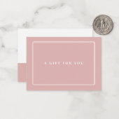 Chic Blush | Elegant Dusty Pink Cadeaubon Notitiekaartje (Voorkant / Achterkant in situ)