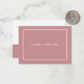 Chic Blush | Elegant Dusty Roos Cadeaubon Notitiekaartje (Voorkant / Achterkant in situ)