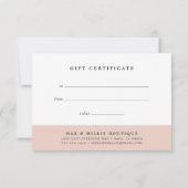 Chic Blush | Elegant Light Pink Gift Certificate (Achterkant)