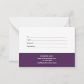 Chic Blush | Elegant Paars Gift Certificate Kaart Notitiekaartje (Achterkant)