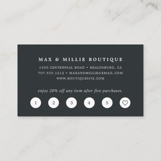 Chic Blush | Elegant Pink & Black Boutique Klantenkaartje (Achterkant)