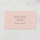 Chic Blush | Elegant roze en zwart Aanbevelingskaartje (Voorkant)