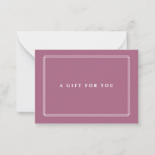 Chic Blush   Elegant Violet Gift Certificate Kaart Notitiekaartje