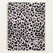 Chic Blush en Black Animal Print met Monogram Planner (Voorkant)