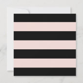 Chic Blush en Black Stripe Bat Mitzvah Invitation Kaart (Achterkant)