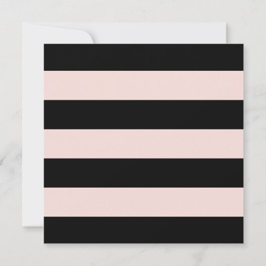 Chic Blush en Black Stripe Vrijgezellenfeest Kaart (Achterkant)