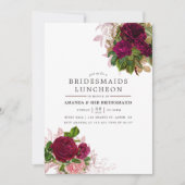  Chic Blush en Bourgogne Bridesmaids Luncheon Kaart (Voorkant)