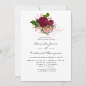  Chic Blush en Bourgogne Rehearsal Dinner Kaart (Voorkant)