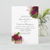  Chic Blush en Bourgogne repetitie Kaart (Staand voorkant)