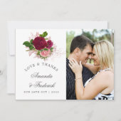  Chic Blush en Bourgondische bruiloft Bedankt (Voorkant)