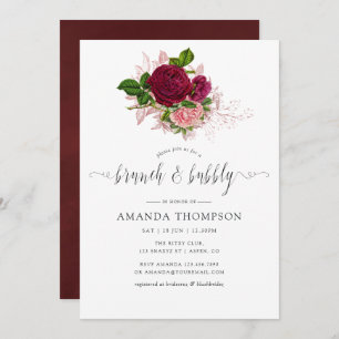 Chic Blush en Burgundy Brunch en Bubble Kaart