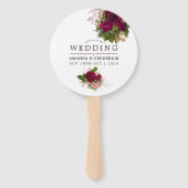  Chic Blush en Burgundy Wedding Favor Handwaaier (Voorkant)