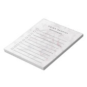 Chic Blush en grijs persoonlijke lijst Notitieblok (Linkerzijde)