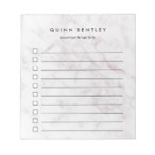 Chic Blush en grijs persoonlijke lijst Notitieblok (Voorkant)