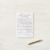 Chic Blush en grijze marmer, speciaal aangepast aa Post-it® Notes (Op bureau)