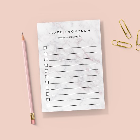 Chic Blush en grijze marmer, speciaal aangepast aa Post-it® Notes
