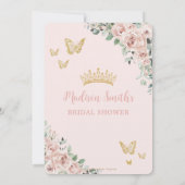 Chic Blush Floral Butterflies Royal Vrijgezellenfe Kaart (Achterkant)