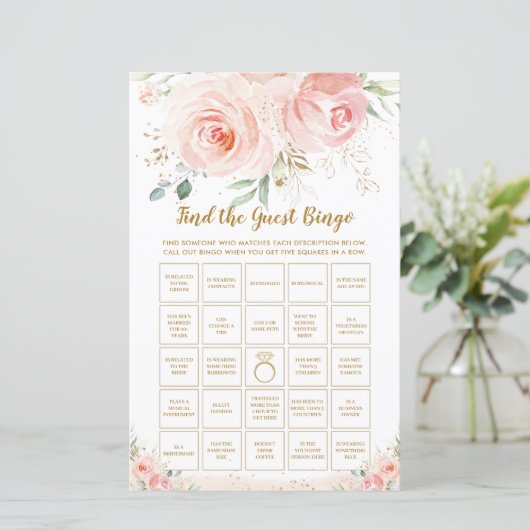Chic Blush Floral Fun Bridal vind het Jongste Bing (Staand voorkant)
