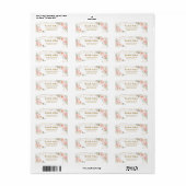 Chic Blush Floral Gold Geometric Return Address Etiket (Full Sheet)