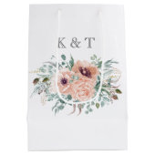 Chic Blush Floral Medium Gift Bag Cadeauzakje (Achterkant)
