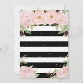 Chic Blush Floral Paris Verjaardag Eiffeltoren Kaart (Achterkant)